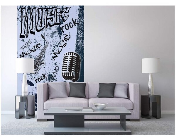 DIMEX | Vliesové fototapety na stenu Modrá hudba MS-2-0329 | 150 x 250 cm | modrá, čierna