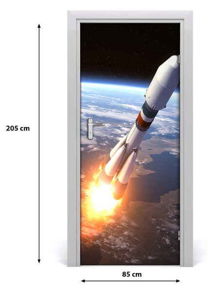 Fototapeta samolepiace dvere kozmická raketa 85x205 cm