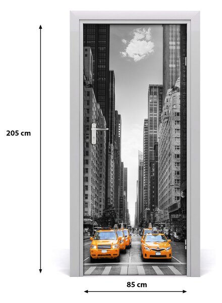 Fototapeta samolepiace dvere taxi New York 85x205 cm