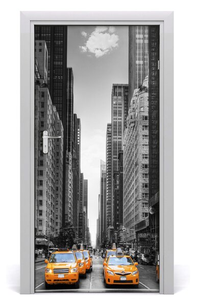 Fototapeta samolepiace dvere taxi New York 95x205 cm