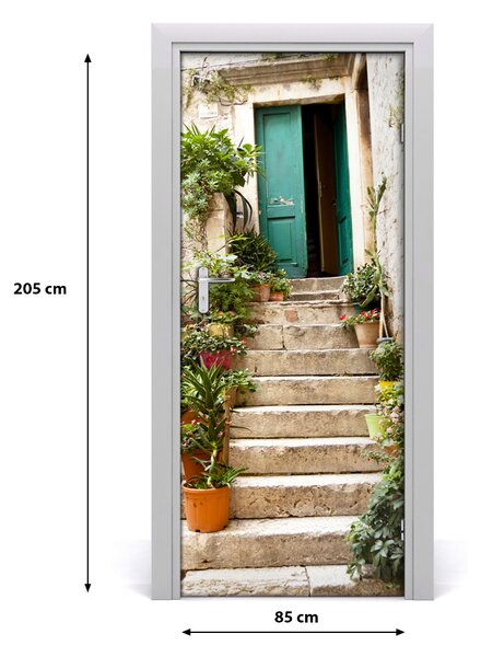 Fototapeta samolepiace na dvere staré schody 85x205 cm