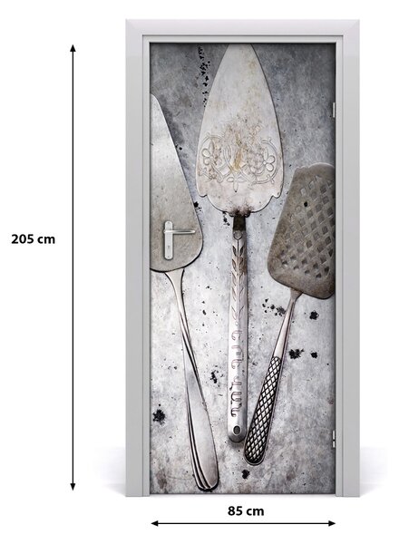 Fototapeta samolepiace na dvere kovové príbory 85x205 cm