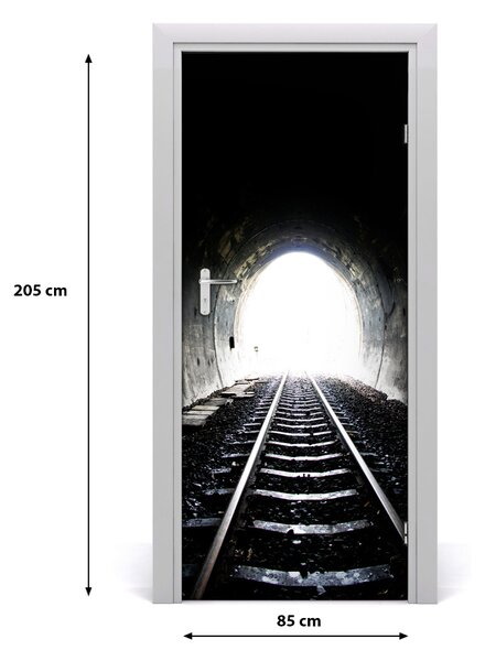 Fototapeta samolepiace dvere koľaje tunel 85x205 cm