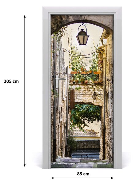 Fototapeta samolepiace dvere staré mesto 85x205 cm