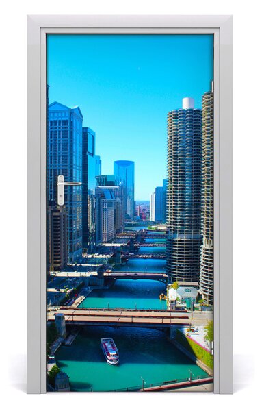 Fototapeta samolepiace na dvere Chicago rieka 95x205 cm