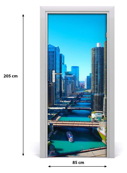 Fototapeta samolepiace na dvere Chicago rieka 85x205 cm