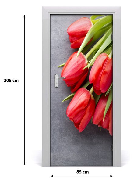Fototapeta samolepiace červené tulipány 85x205 cm