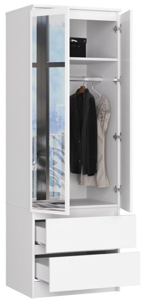 Skriňa STAR S 60 cm 2D 2SZ zrkadlá CLP biela
