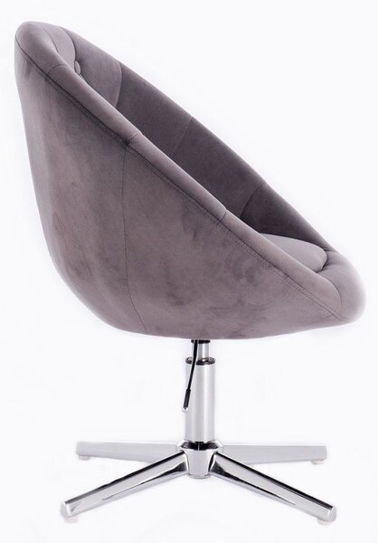 LuxuryForm DESIGN Kreslo VERA VELUR na striebornom kríži - tmavo šedé
