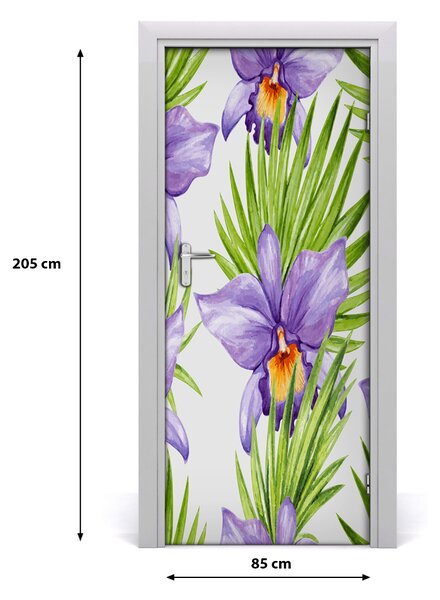 Samolepiace fototapety na dvere Orchidea a palmy 85x205 cm