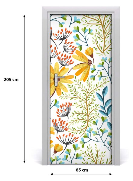 Samolepiace fototapety na dvere poľné kvety 85x205 cm