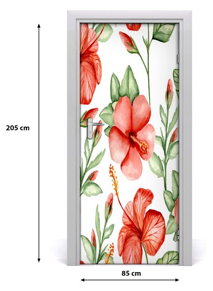 Samolepiace fototapety na dvere tropické kvety 85x205 cm