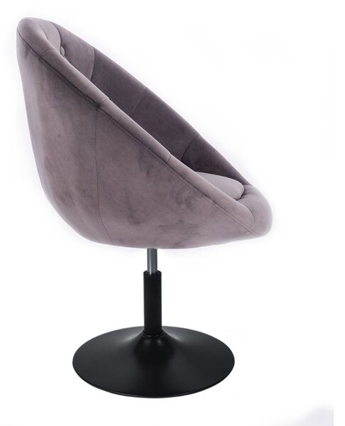 LuxuryForm DESIGN Kreslo VERA VELUR na čiernom tanieri - tmavo šedé