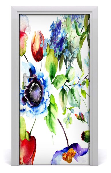 Samolepiace fototapety na dvere poľné kvety 95x205 cm