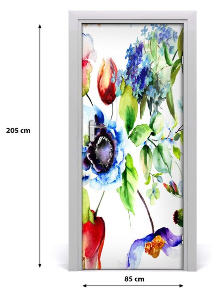 Samolepiace fototapety na dvere poľné kvety 85x205 cm