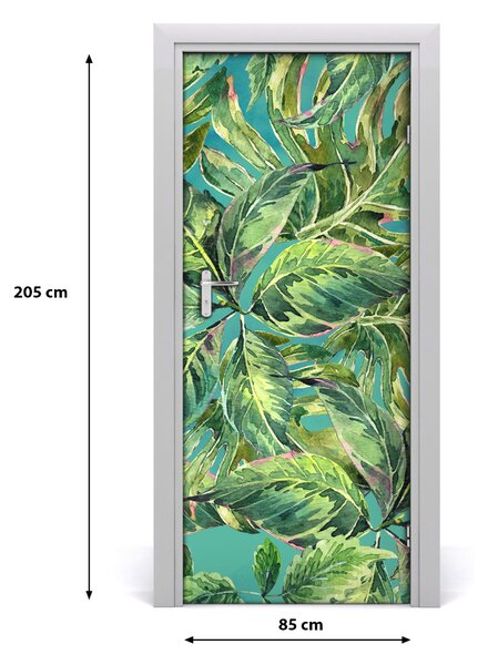 Samolepiace fototapety na dvere tropické lístia 85x205 cm