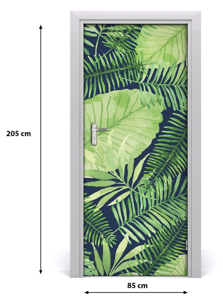 Samolepiace fototapety na dvere tropické lístia 85x205 cm