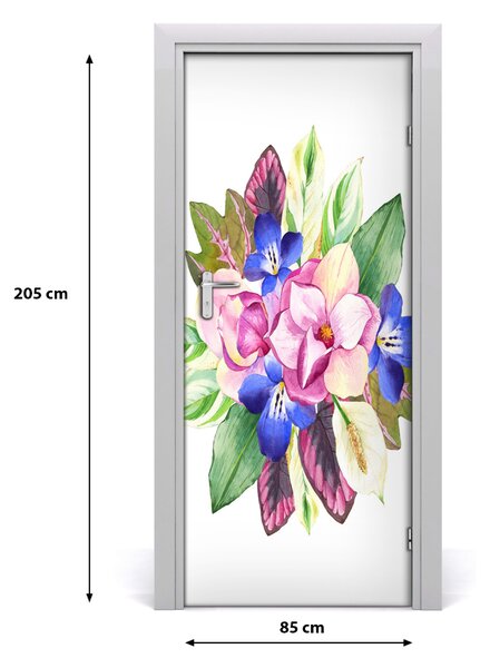 Samolepiace fototapety na dvere kytice kvetov 85x205 cm