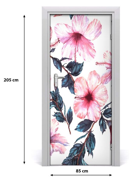 Samolepiace fototapety na dvere hibiskus 85x205 cm