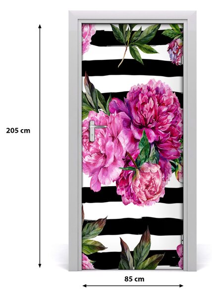 Samolepiace fototapety na dvere pivonky 85x205 cm