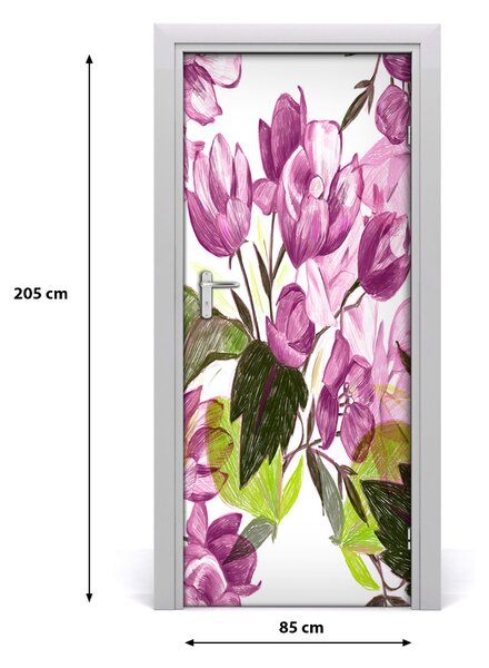 Samolepiace fototapety na dvere fialové kvety 85x205 cm