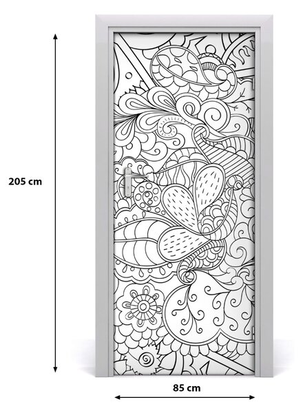 Samolepiace fototapety na dvere pozadia Zentangle 85x205 cm