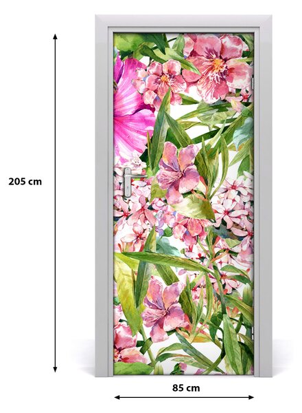 Samolepiace fototapety na dvere tropické kvety 85x205 cm