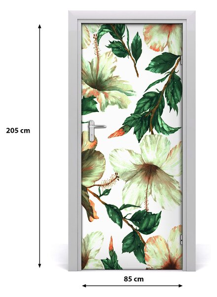 Samolepiace fototapety na dvere hibiskus 85x205 cm
