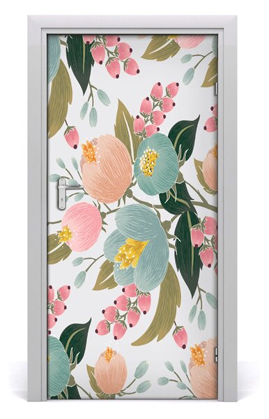 Samolepiace fototapety na dvere jarné kvety 95x205 cm