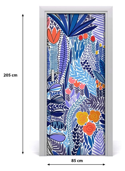 Samolepiace fototapety na dvere tropické kvety 85x205 cm