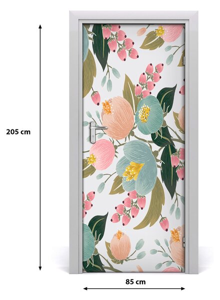 Samolepiace fototapety na dvere jarné kvety 85x205 cm