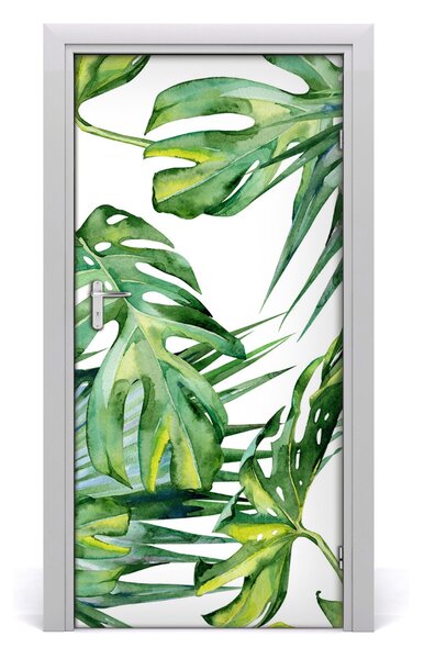 Samolepiace fototapety na dvere tropické lístia 95x205 cm