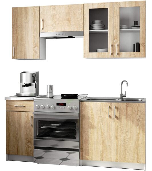 Ak furniture Kuchynská závesná skrinka ARTUS LIMA W80 H720 biela/dub sonoma