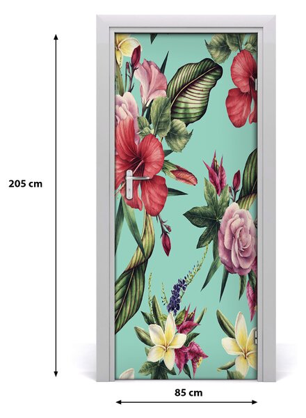 Samolepiace fototapety na dvere havajský vzor 85x205 cm