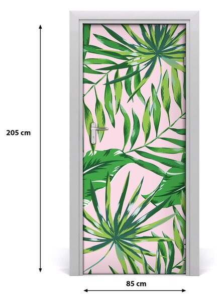 Samolepiace fototapety na dvere tropické lístia 85x205 cm