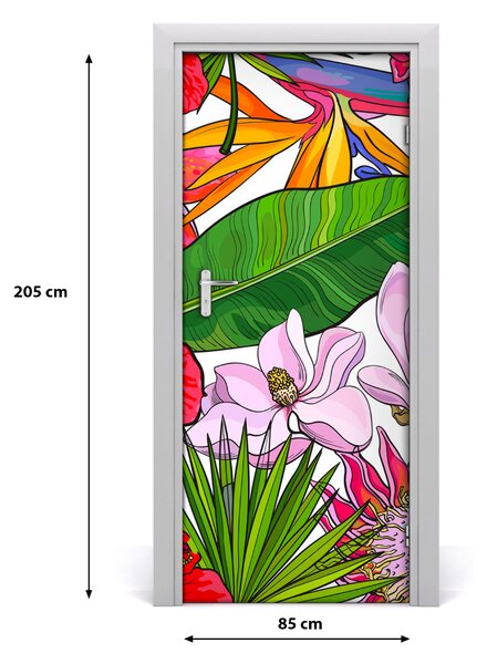 Samolepiace fototapety na dvere havajský vzor 85x205 cm