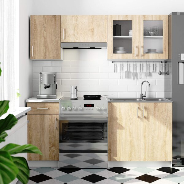 Ak furniture Kuchynská závesná skrinka ARTUS LIMA W80 H580 biela/dub sonoma