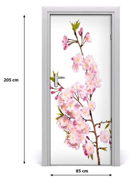 Samolepiace fototapety na dvere kvety višne 85x205 cm