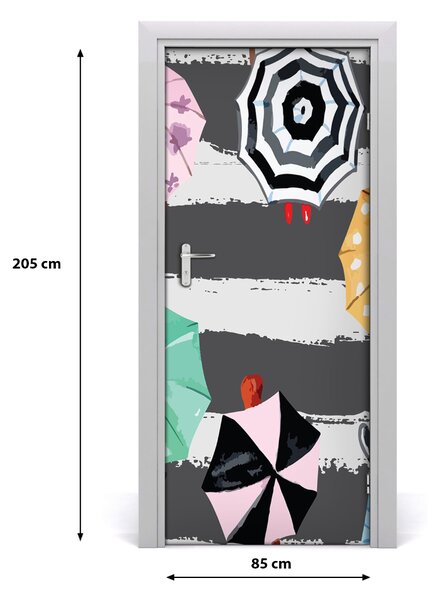 Fototapeta na dvere farebné dáždniky 85x205 cm