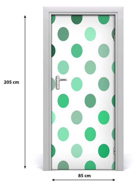 Fototapeta na dvere zelené bodky 85x205 cm