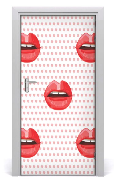 Fototapeta na dvere červené pery 95x205 cm