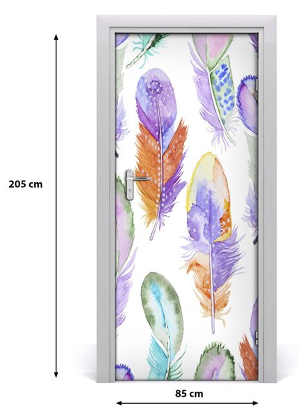 Fototapeta na dvere farebná perá 85x205 cm