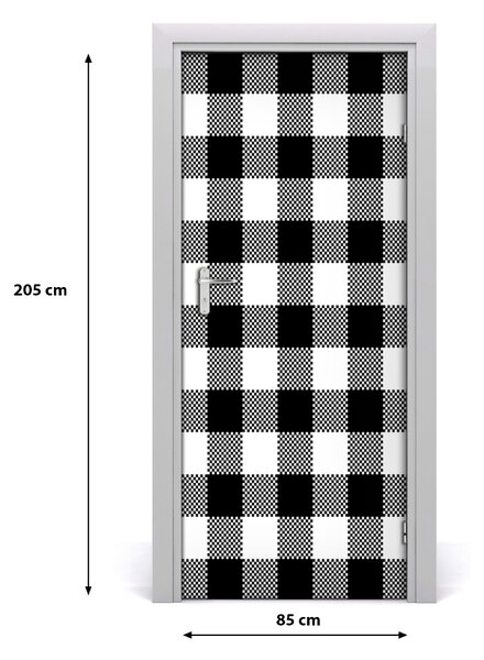 Fototapeta na dvere čiernobiela mriežka 85x205 cm
