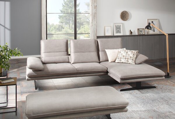 ROHOVÁ SEDAČKA, textil, sivá Chilliano - Sedačky
