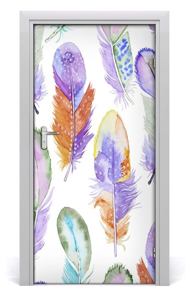 Fototapeta na dvere farebná perá 95x205 cm