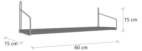 Kalune Design Kuchynská polica DUVAR 60 cm zlatá