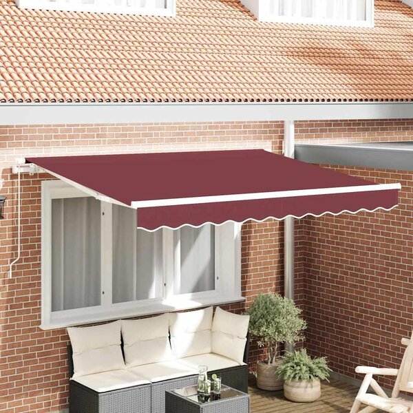 Maison Exclusive – Manuálna markíza, 3 x 2 m, bordová farba, 100% polyester