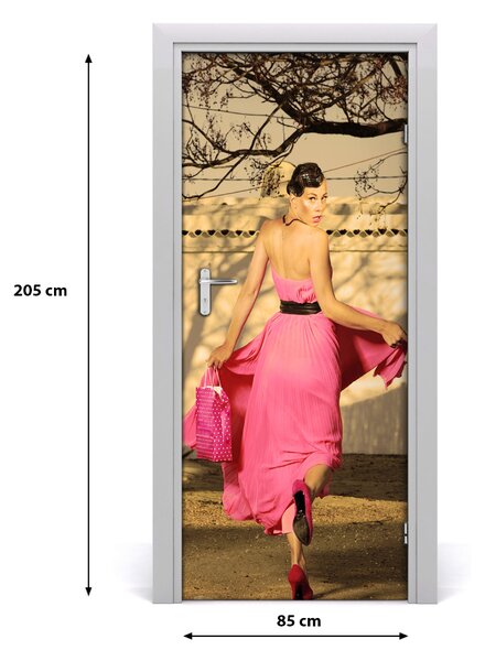 Fototapeta na dvere ľudia žena ružová 85x205 cm