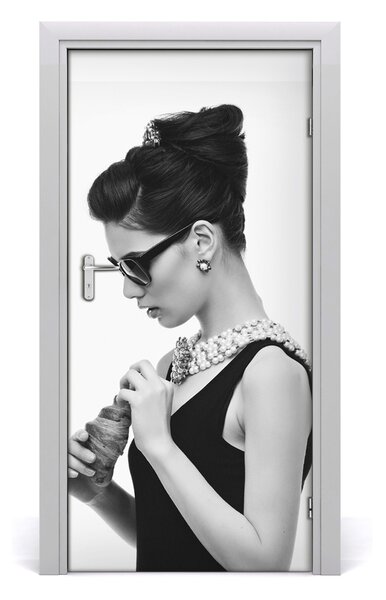 Fototapeta na dvere žena okuliare 95x205 cm