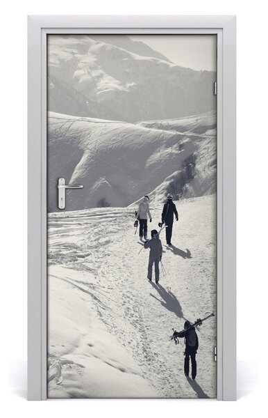Fototapeta na dvere ľudia lyžiarov 95x205 cm